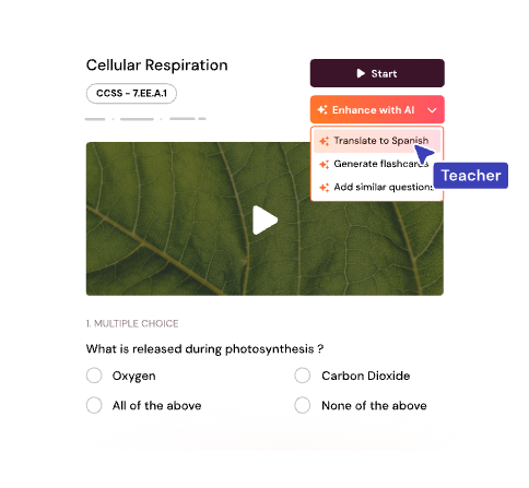 Create quizzes instantly with AI